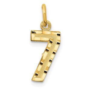 14k Yellow Gold, Varsity Collection, Small D/C Pendant Number 7